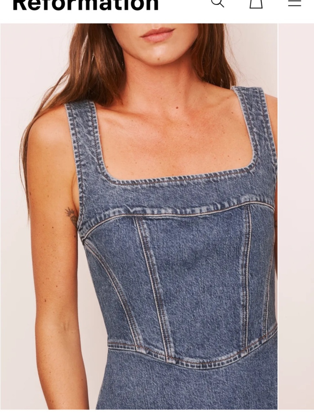 Davies Bustier Denim Mini Dress - Picture 5 of 6